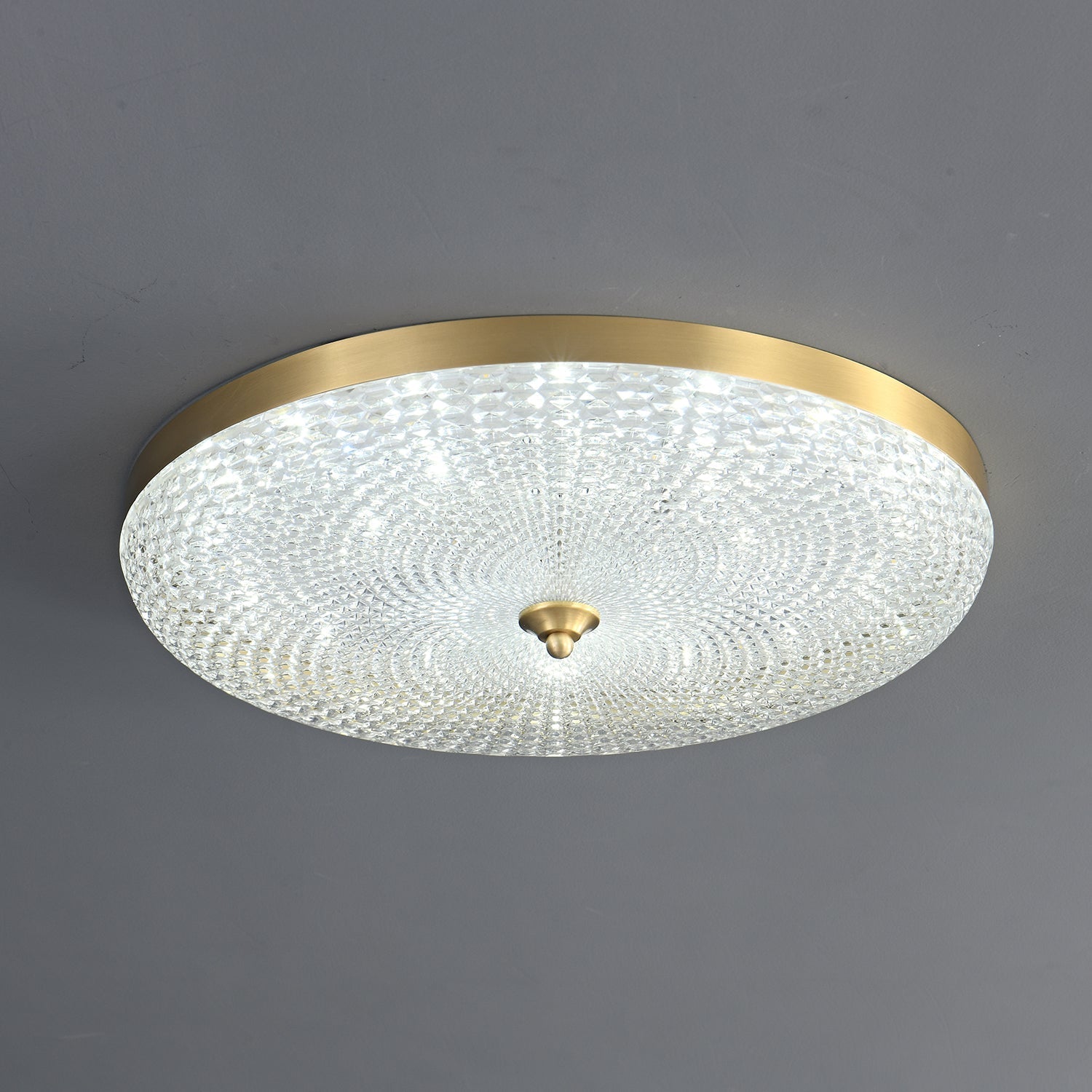 LustraStone | Elegant Brass Acrylic Flush Ceiling Light Fixture 7