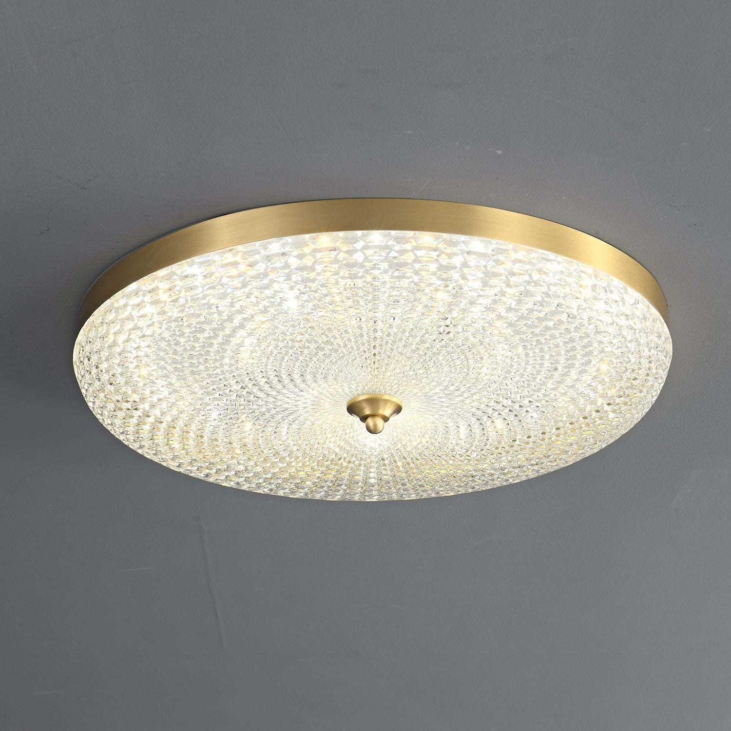 LustraStone | Elegant Brass Acrylic Flush Ceiling Light Fixture 8