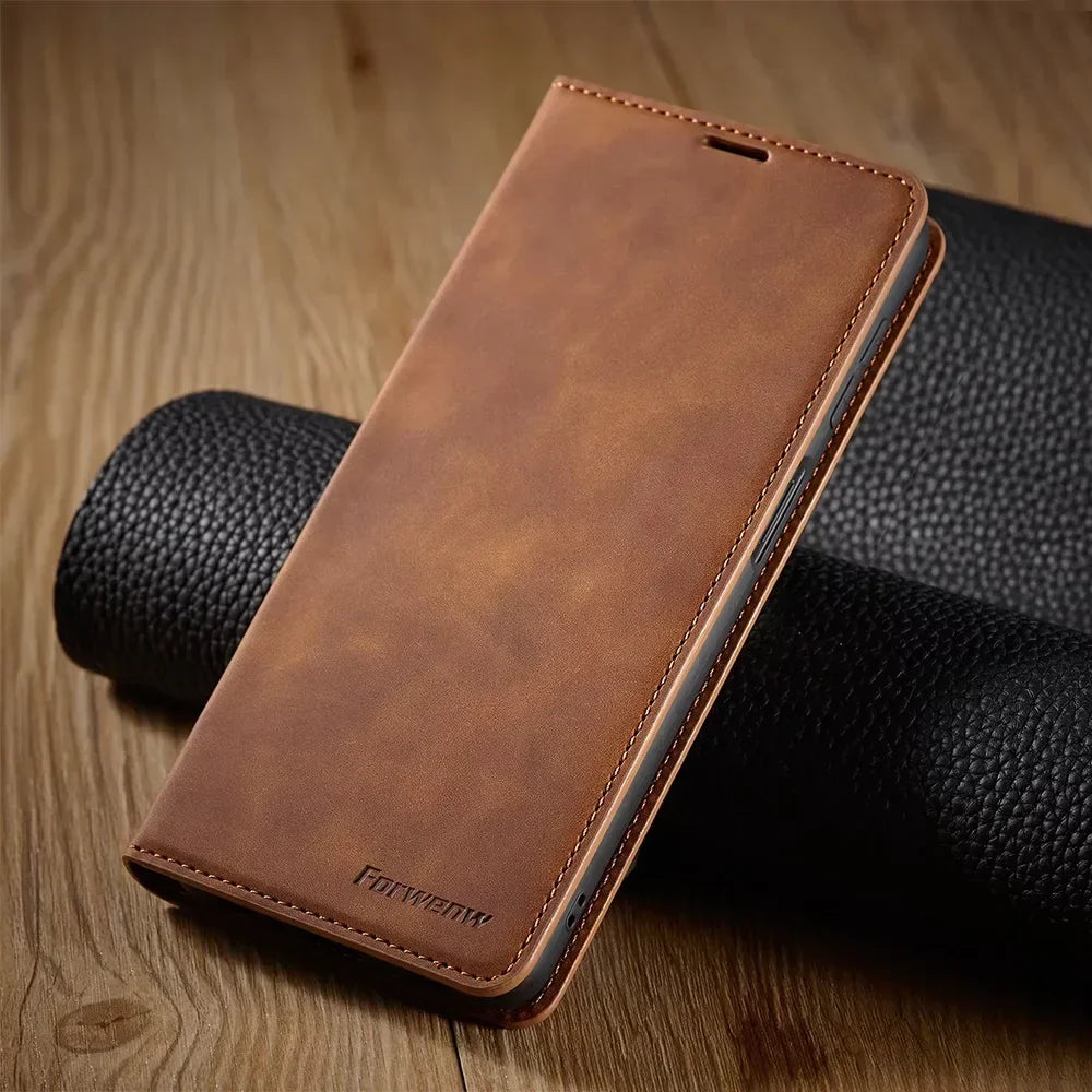 LuxArmor | Magnetic Leather Wallet Case for Smartphones 0