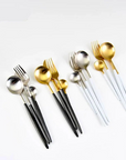 LuxeGleam | Elegant Gold Silver 24-Piece Stainless Steel Cutlery Set 8
