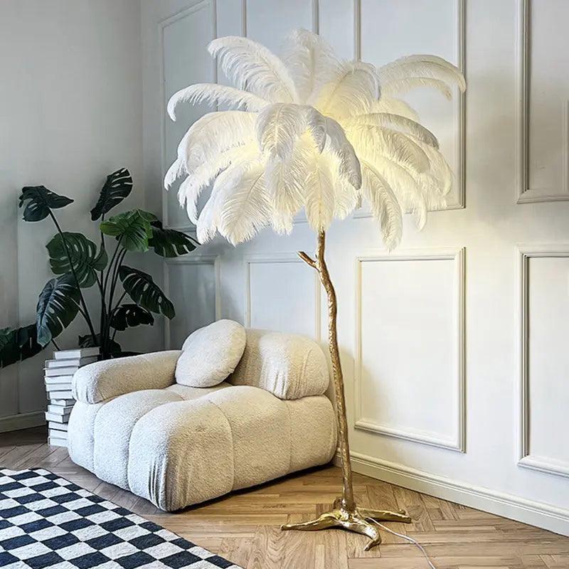 LuxeOstral - Nordic Ostrich Feather Floor Light 4