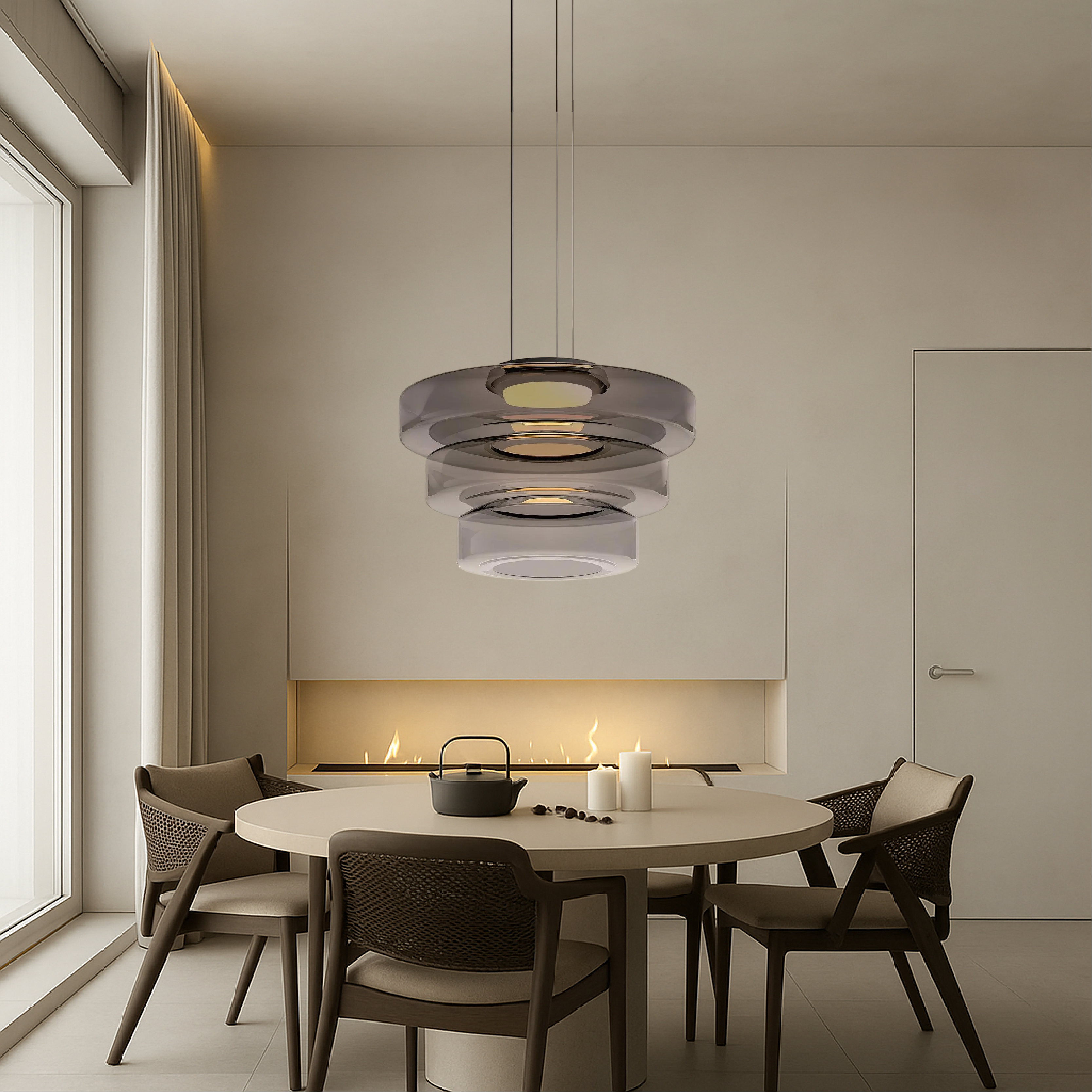 Luxelle | Danish Inspired Glass Bauhaus Pendant Lamp 3