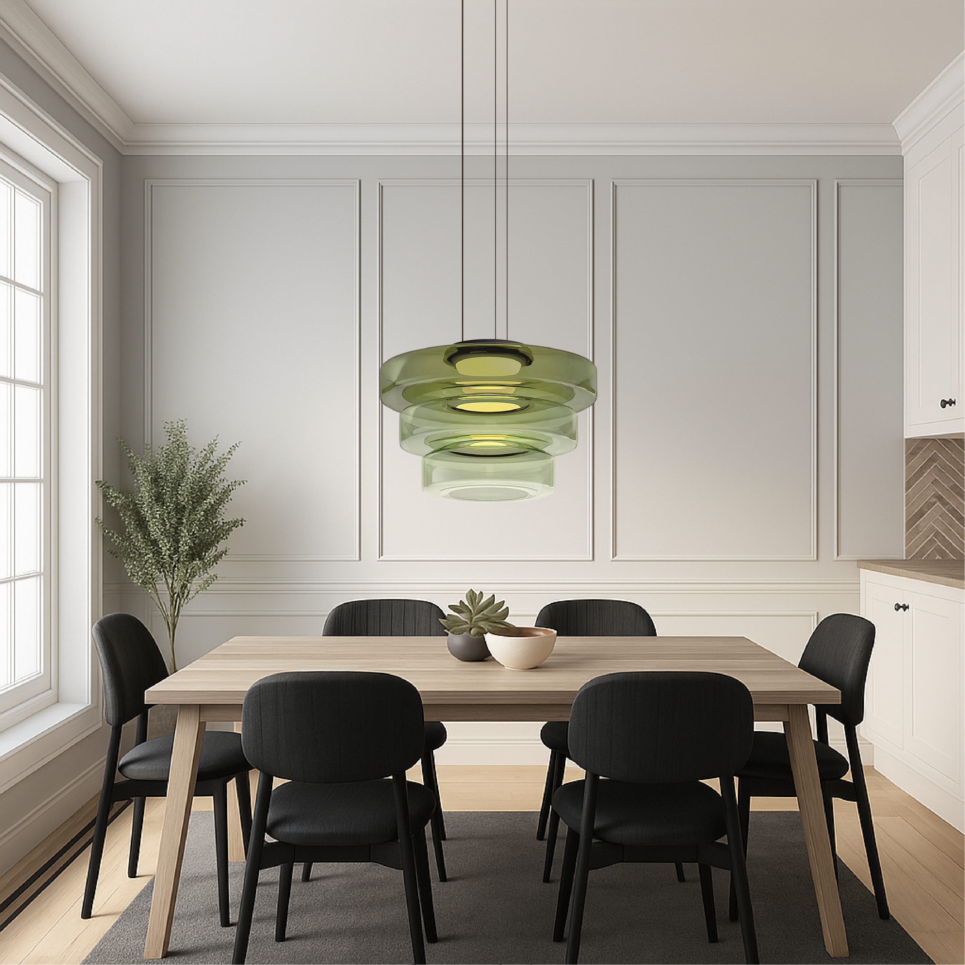 Luxelle | Danish Inspired Glass Bauhaus Pendant Lamp 6