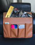 LuxorLeather | Stylish Durable PU Leather Armrest Organizer with 5 Pockets 5