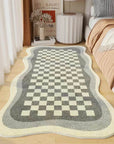 Luxora | Elegant Soft Faux Cashmere Checkerboard Bedside Rug 2
