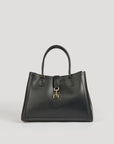Luxury Black Brushed Leather Handbag for Women – Elegant Genuine Leather Tote for Everyday and Office Use 0