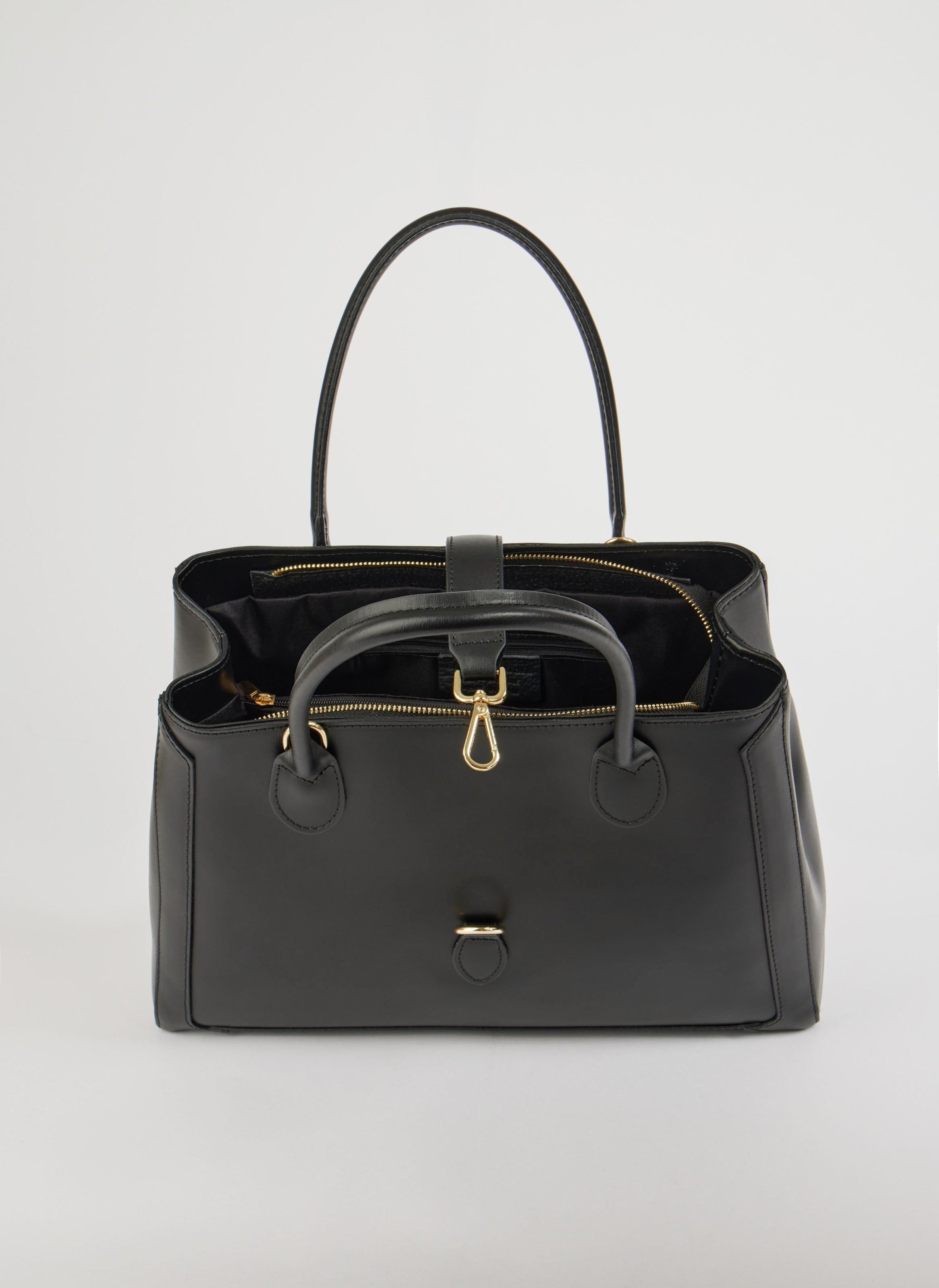 Luxury Black Brushed Leather Handbag for Women – Elegant Genuine Leather Tote for Everyday and Office Use 6