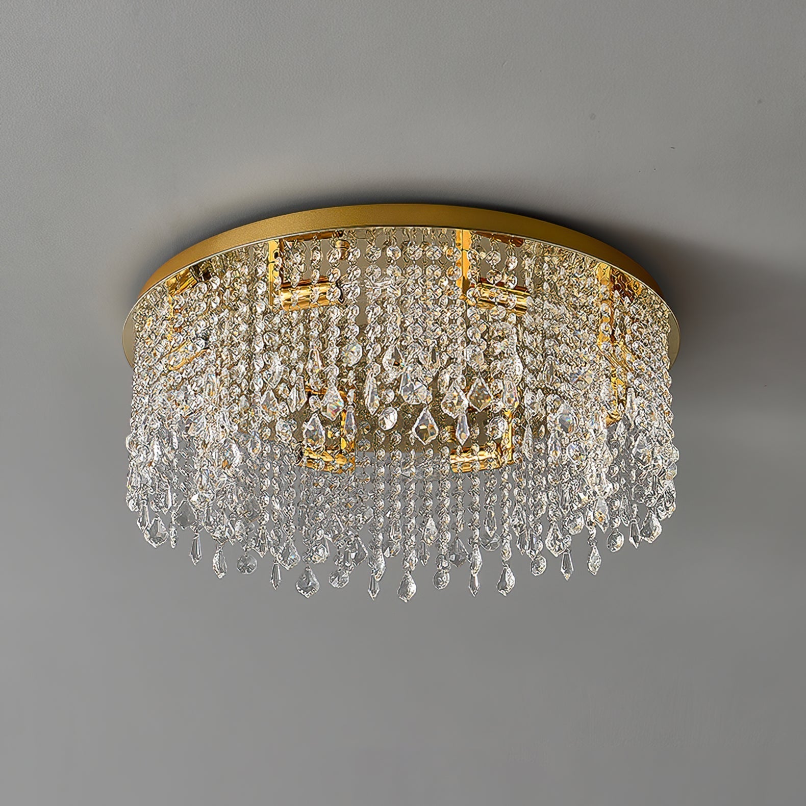 Luxury Flush Mount Ceiling Light Fixture with Crystal and Stainless Steel Design for Modern and Classic Interiors 3