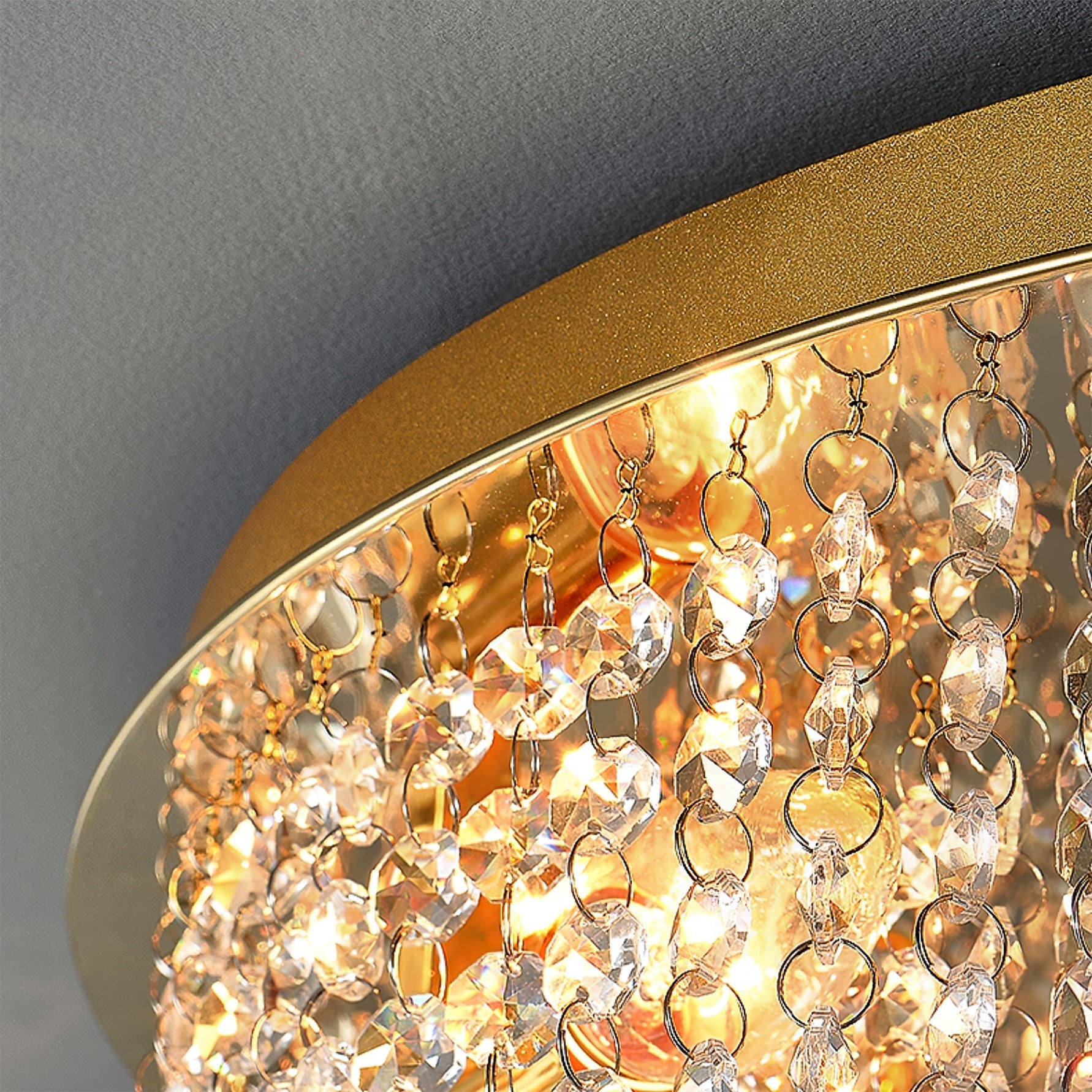 Luxury Flush Mount Ceiling Light Fixture with Crystal and Stainless Steel Design for Modern and Classic Interiors 5