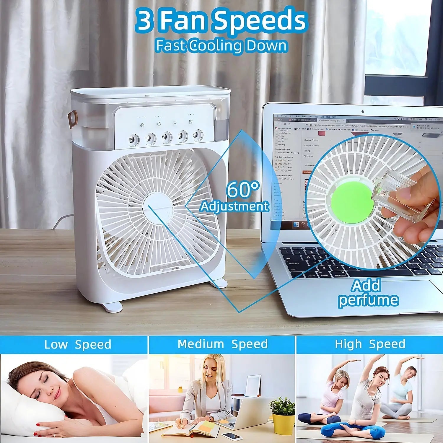 Luxyecs | AirCooler Pro 3-in-1 Fan, Air Conditioner & Humidifier with 7-Color LED Light 2