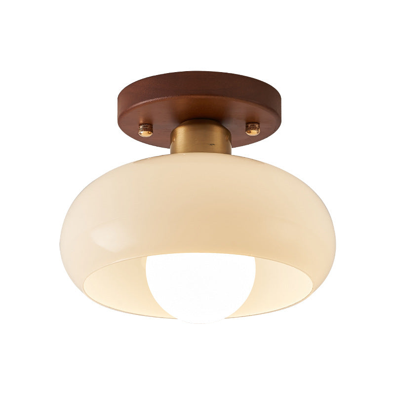 Lystra | Classic Wooden Cream Ceiling Lamp 4