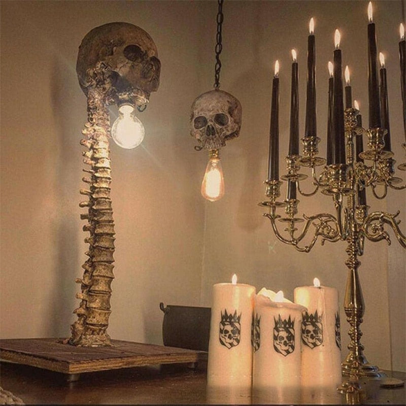 MacabreGlow | Eerie LED Skull Spine Table Lamp 0
