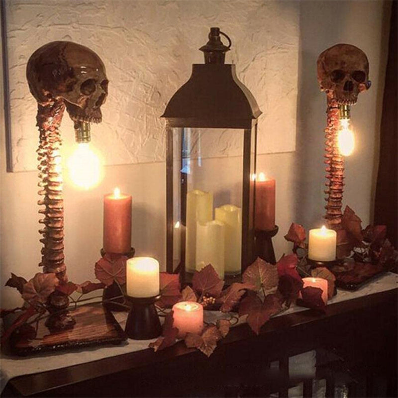 MacabreGlow | Eerie LED Skull Spine Table Lamp 2