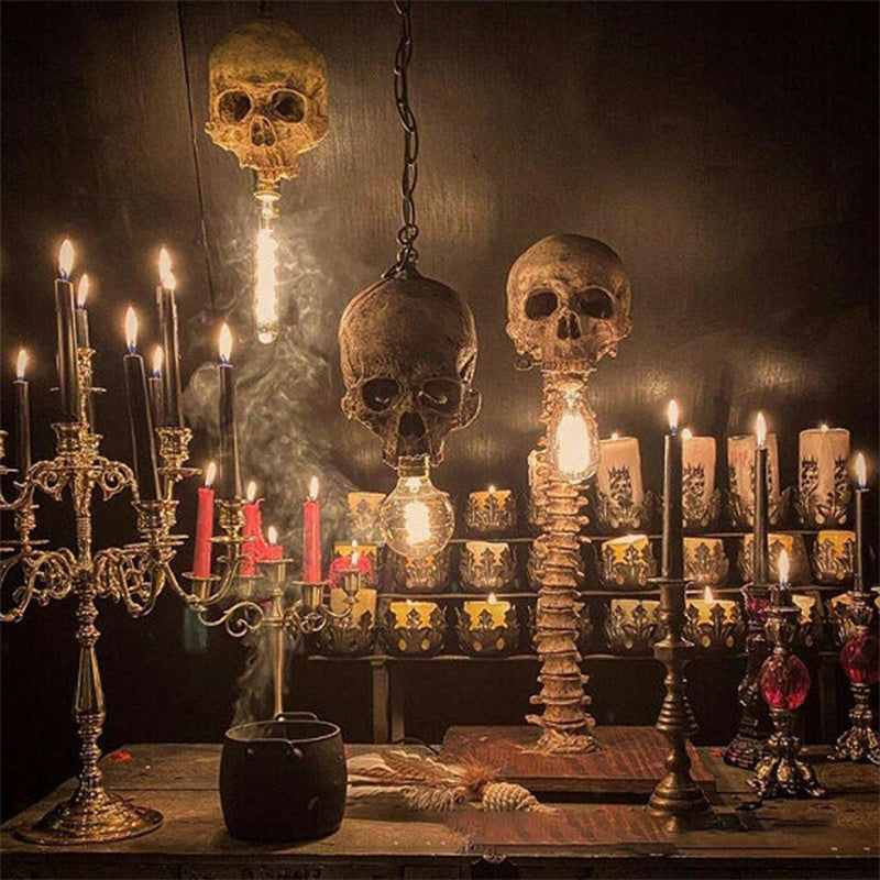 MacabreGlow | Eerie LED Skull Spine Table Lamp 3