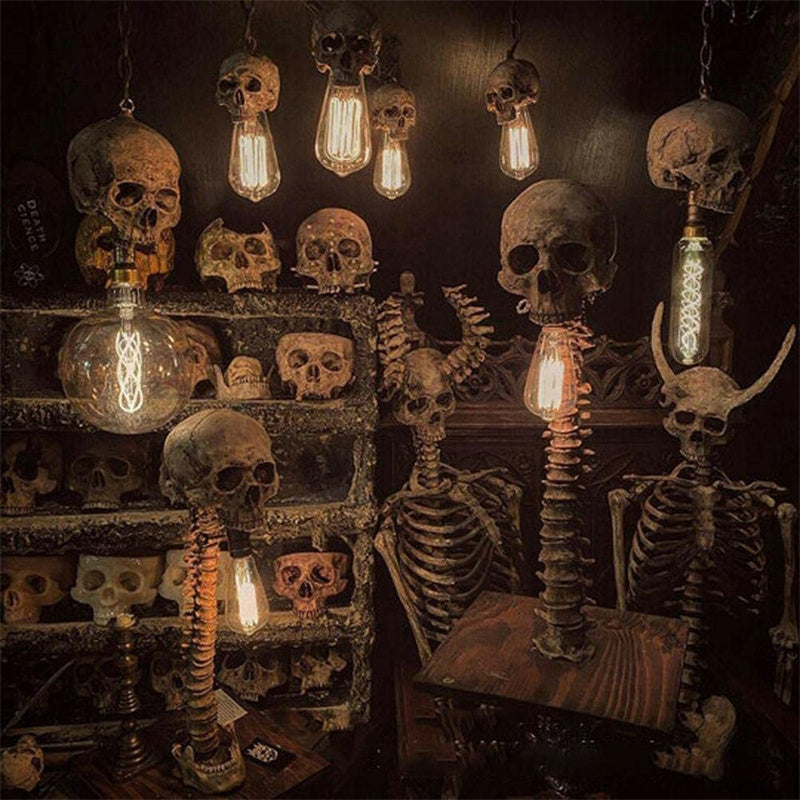 MacabreGlow | Eerie LED Skull Spine Table Lamp 4