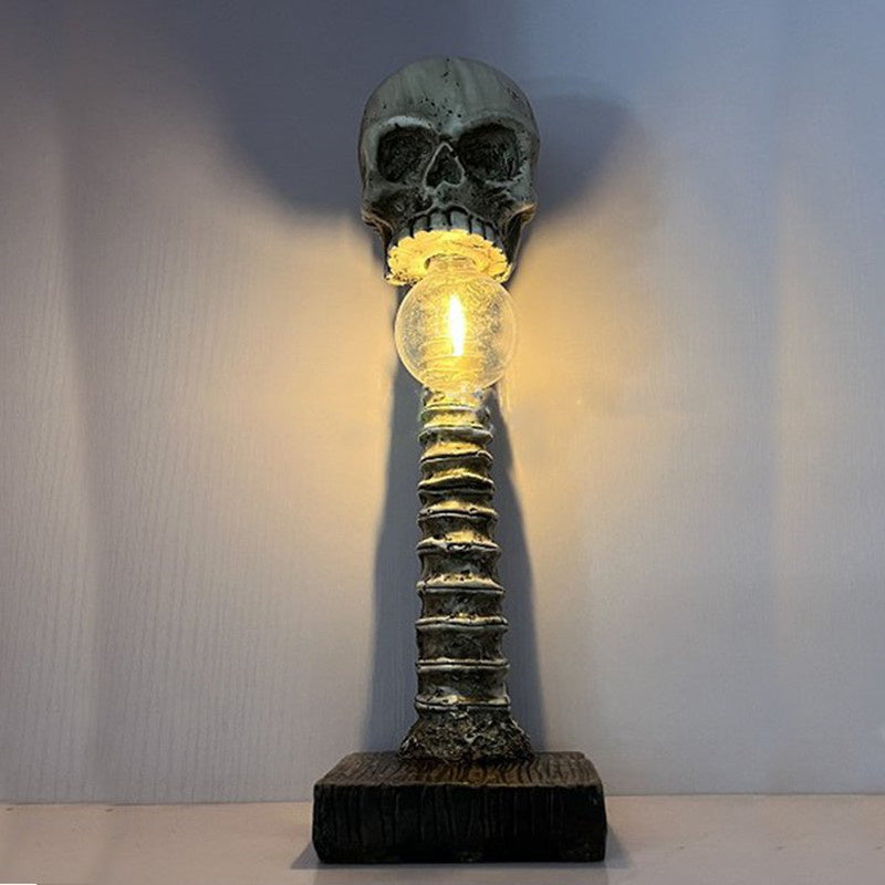 MacabreGlow | Eerie LED Skull Spine Table Lamp 7