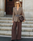 Macie | Houndstooth Belted Blazer 0