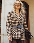 Macie | Houndstooth Belted Blazer 4