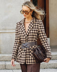 Macie | Houndstooth Belted Blazer 6