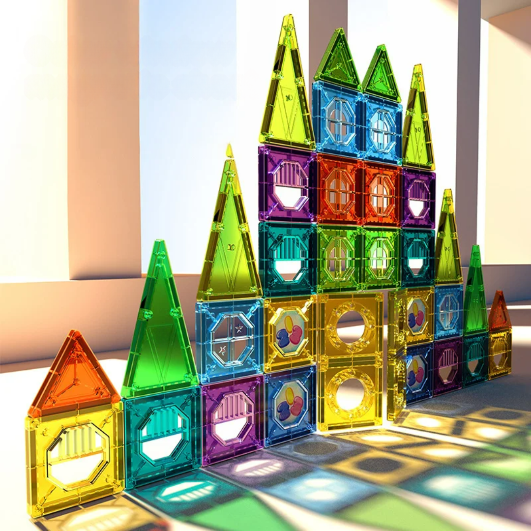 Magnetic Building Blocks Set with LED Lights – 69-Piece Educational Toy for Kids 2
