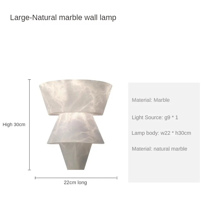MarbleGlow | Elegant Minimalist Natural Stone Wall Sconce Lighting 6