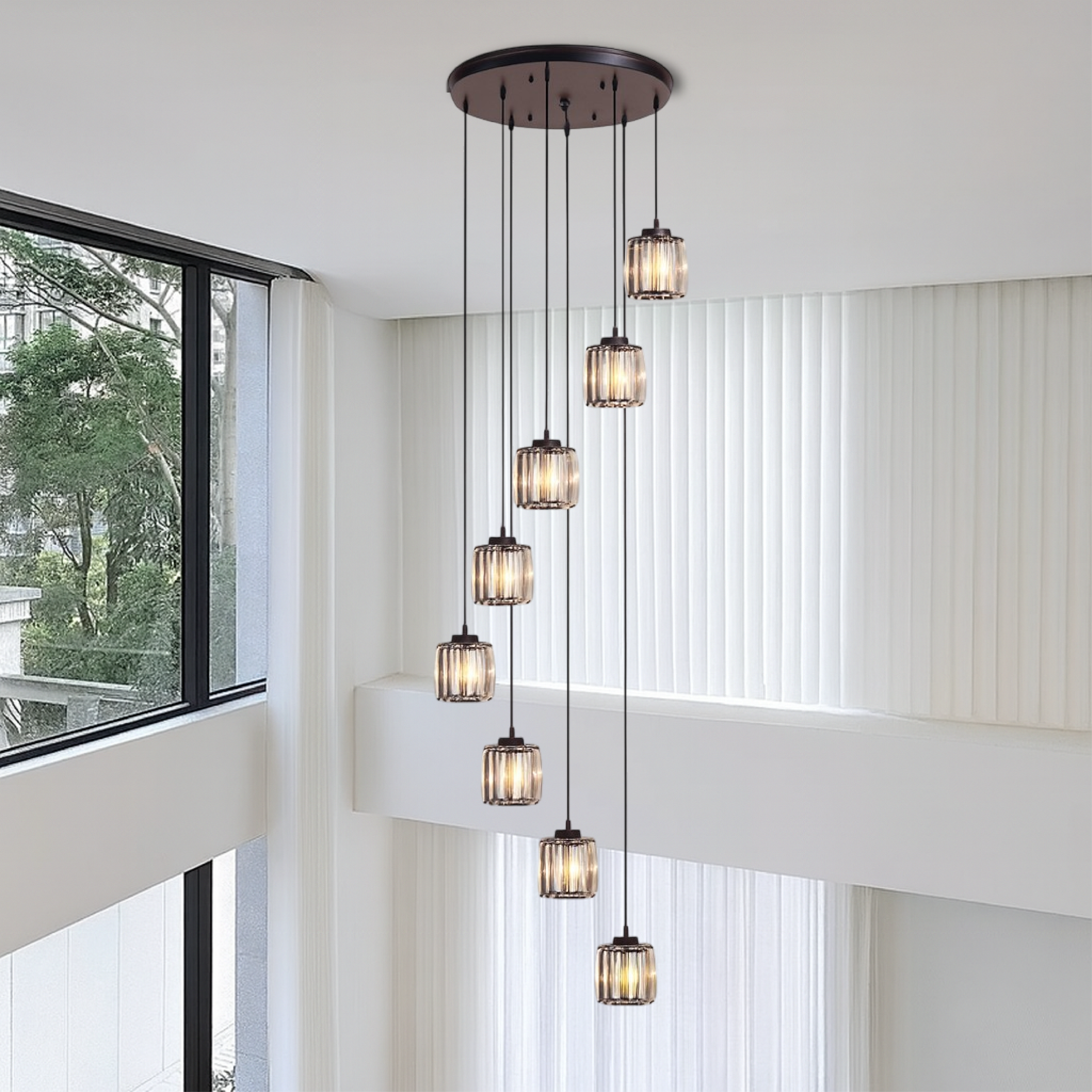 Marbleux | Modern Crystal Stair Chandelier 1