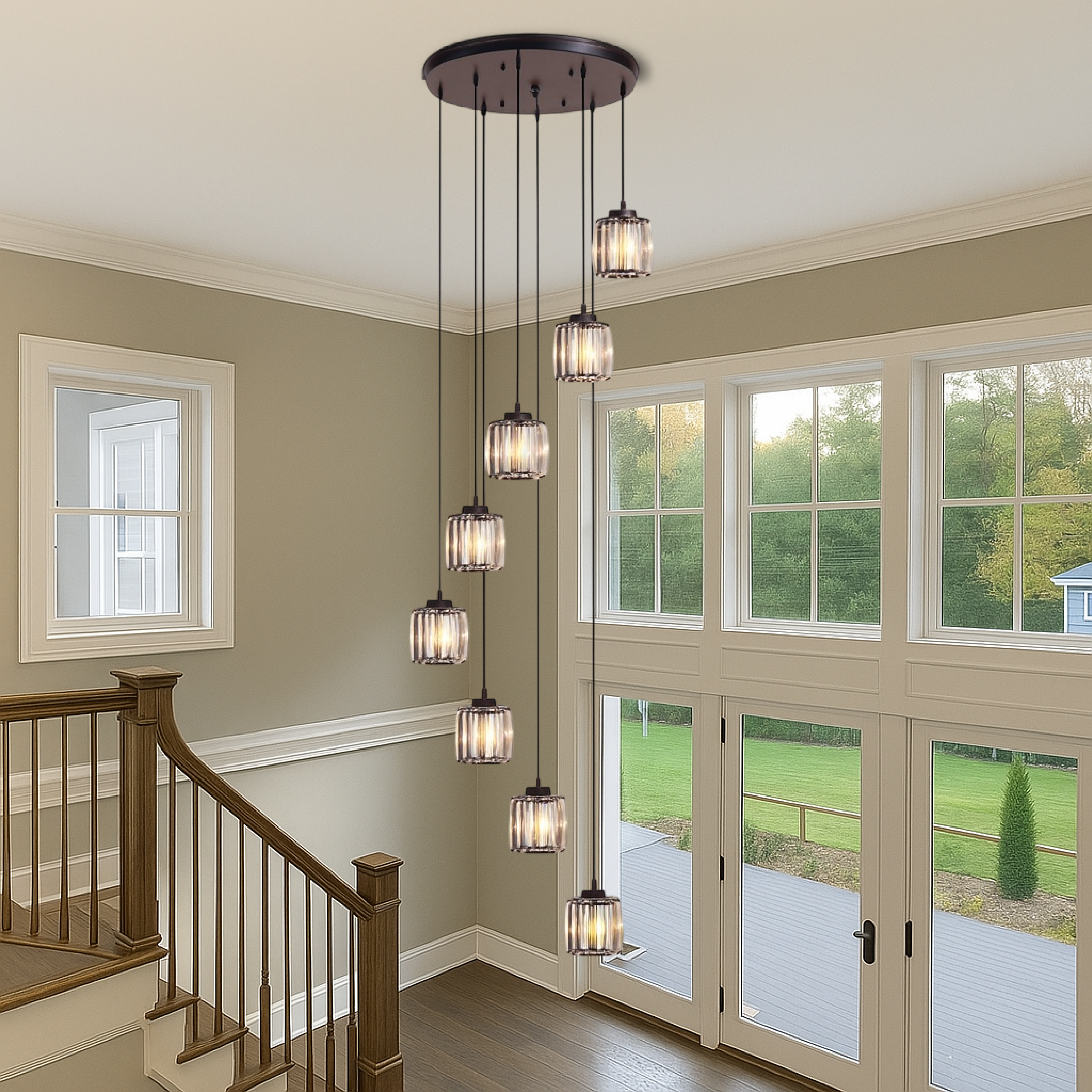 Marbleux | Modern Crystal Stair Chandelier 3