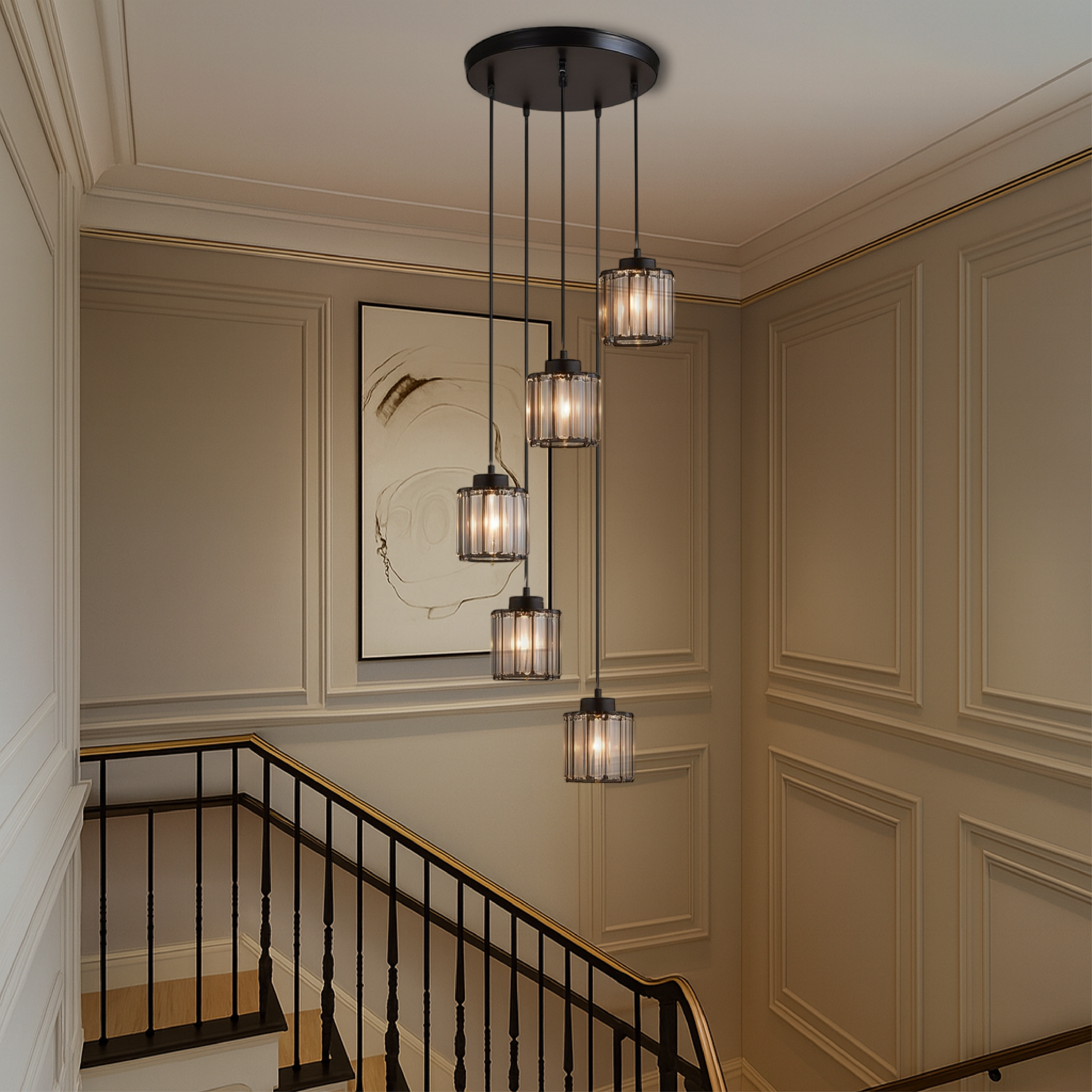 Marbleux | Modern Crystal Stair Chandelier 5