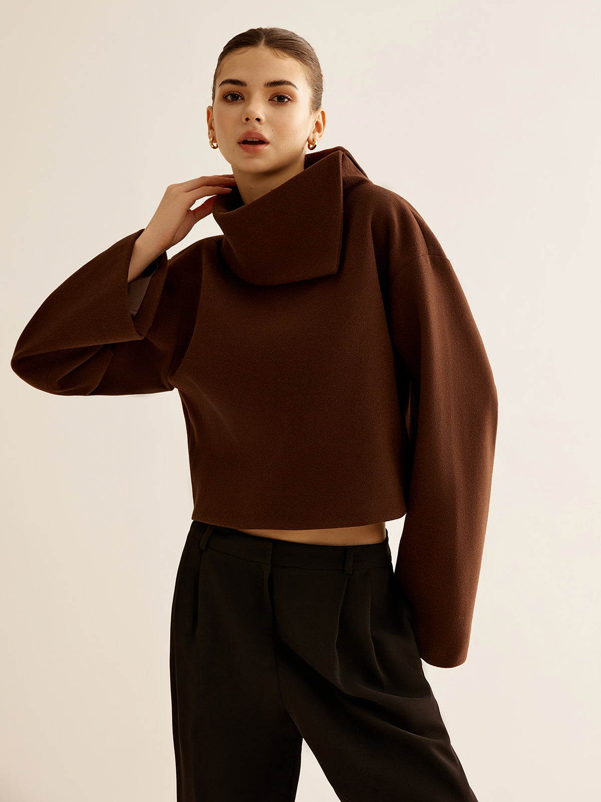 Mariam | Plain Turtleneck Tweed Top 3
