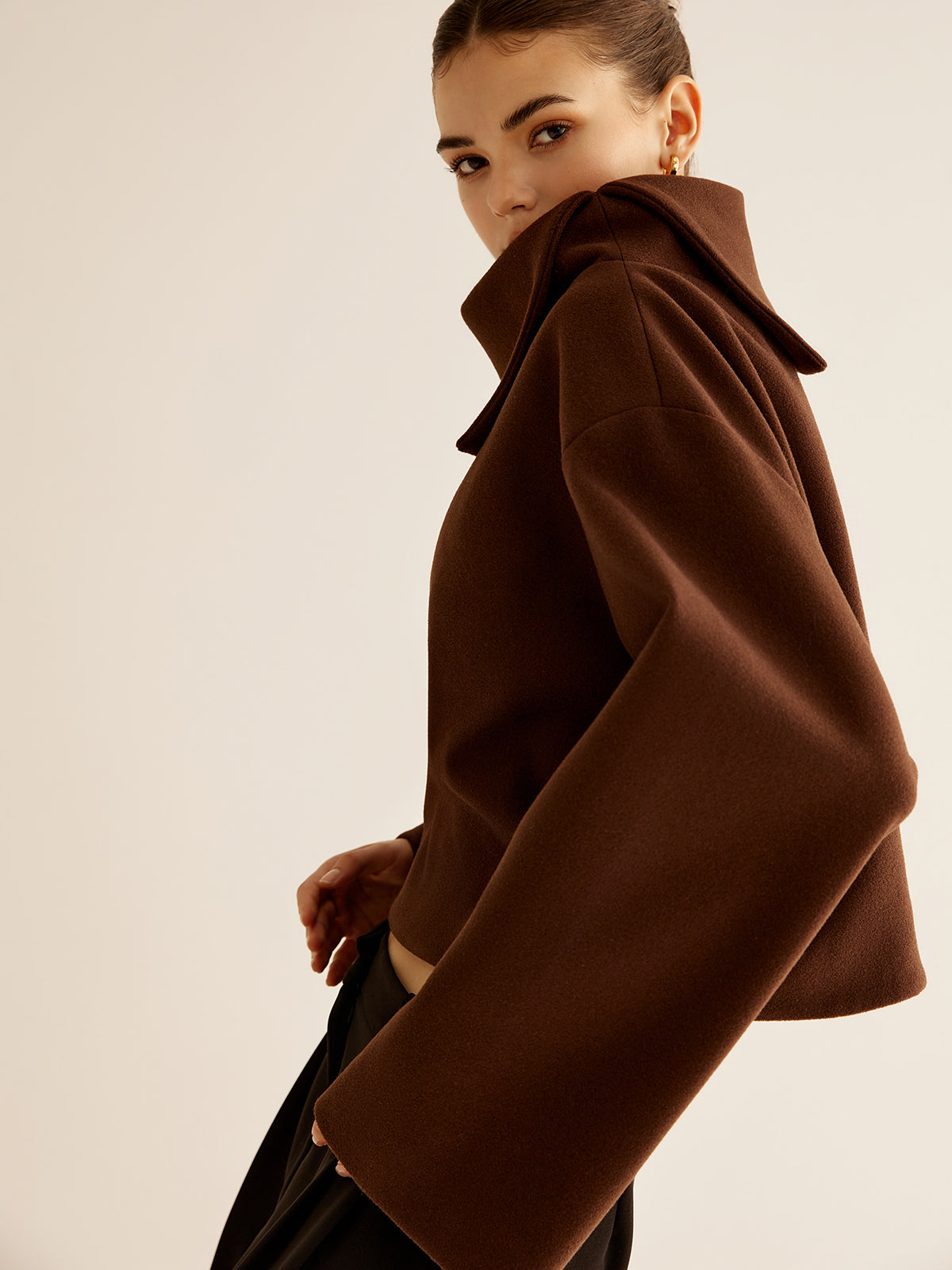 Mariam | Plain Turtleneck Tweed Top 4