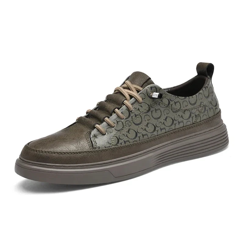 Mason | Chic Comfortable Mens White Leather Sneakers 5