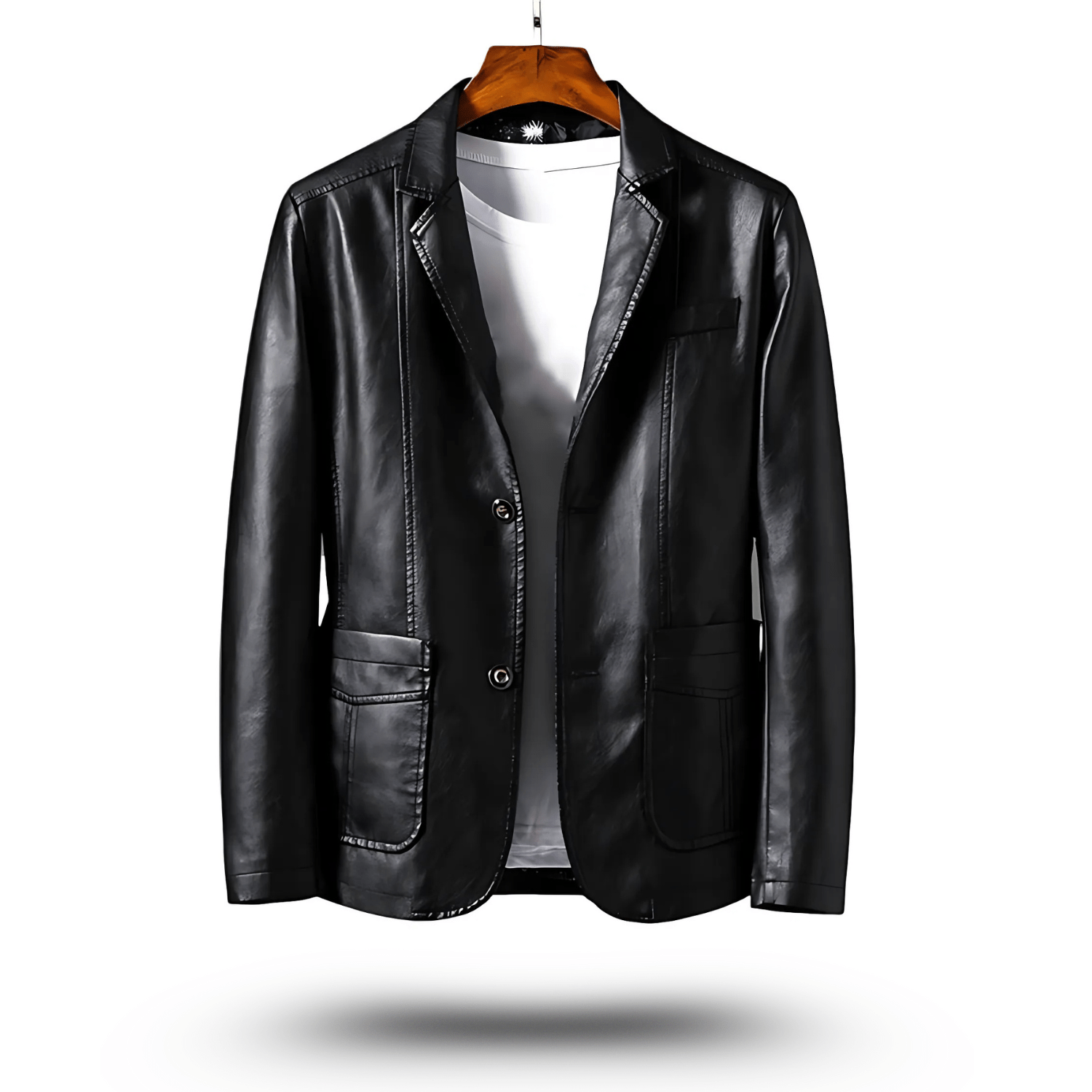 Mason | Stylish Black Faux Leather Jacket for Men 0