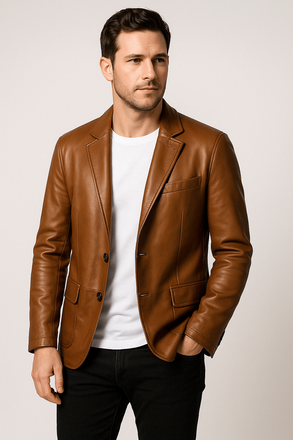 Mason | Stylish Black Faux Leather Jacket for Men 2
