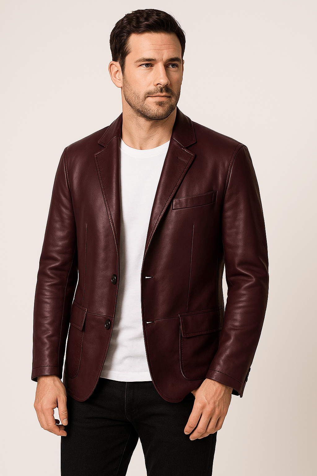 Mason | Stylish Black Faux Leather Jacket for Men 4