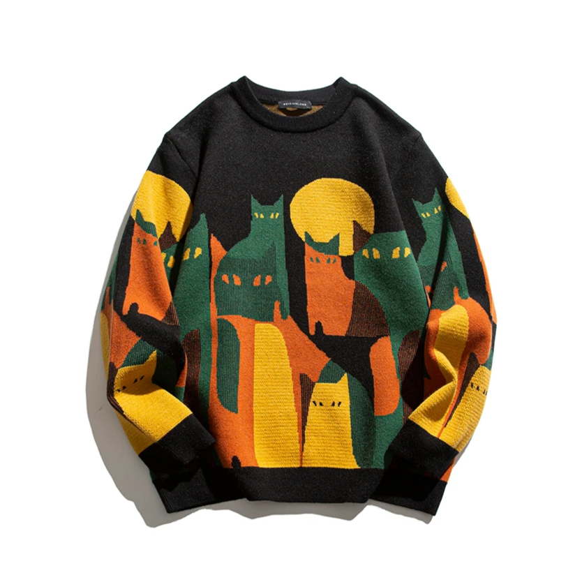 Maya | Cozy Whimsical Cat Women's Sweater 1