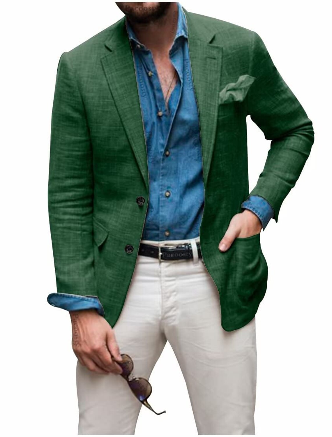 Men's Casual Linen Blazer Jacket - Lightweight, Breathable All-Season Wear for Versatile Style 11