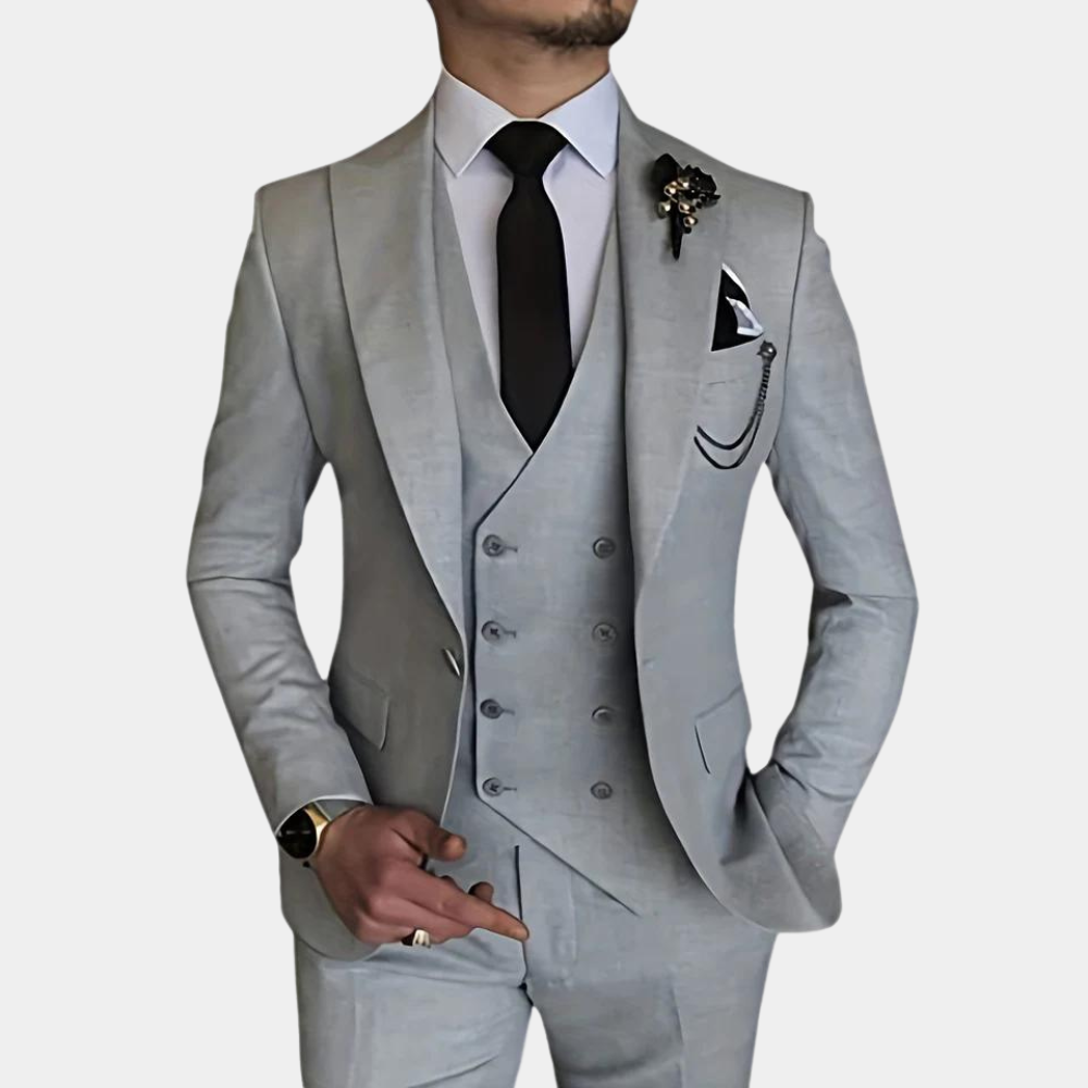 Men's Elegant 3-Piece Suit for Weddings and Formal Events 4