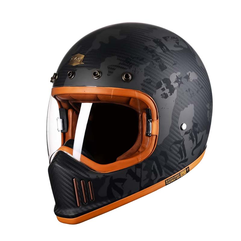 Men’s Full Face Motorcycle Helmet Carbon Fiber Lightweight DOT ECE Approved 0