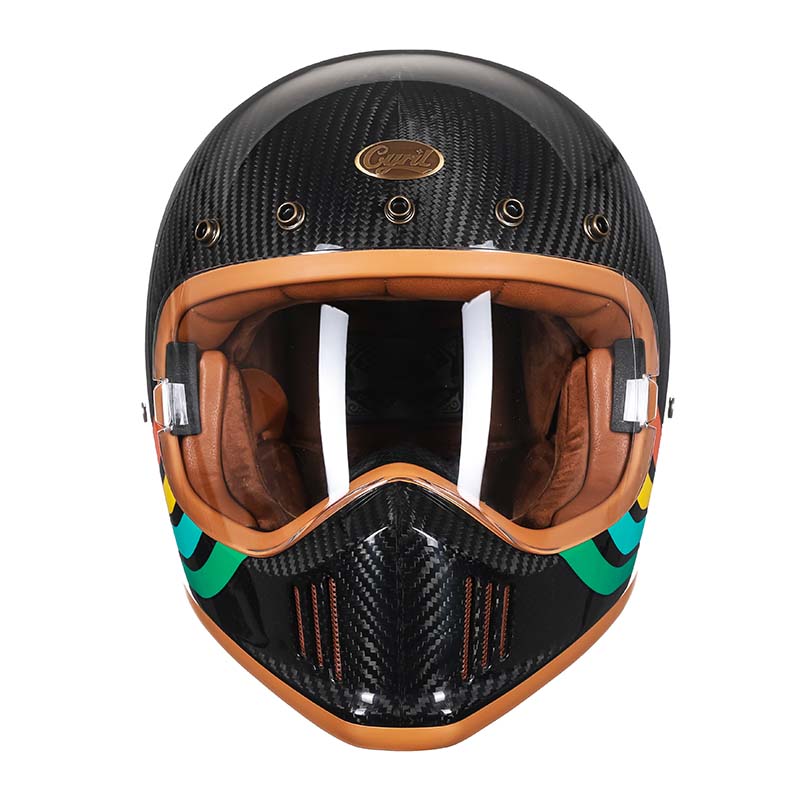 Men's Full Face Motorcycle Helmet Carbon Fiber Lightweight DOT ECE Approved 1