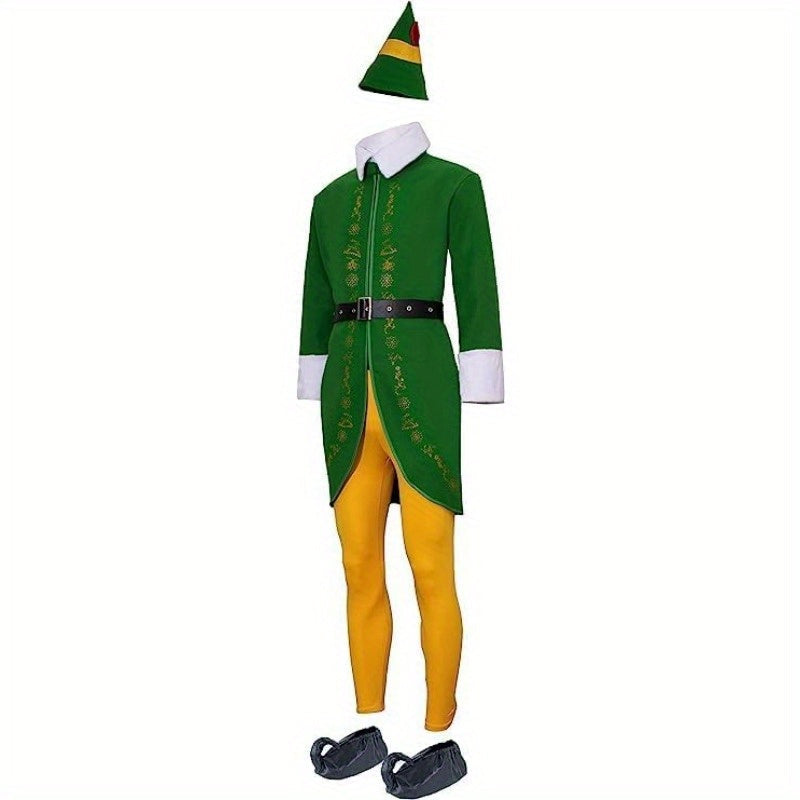 Men's Funny Long Sleeve Halloween Elf Costume | Holiday Wear 0