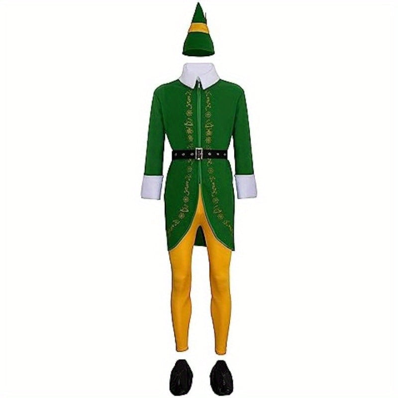 Men's Funny Long Sleeve Halloween Elf Costume | Holiday Wear 3