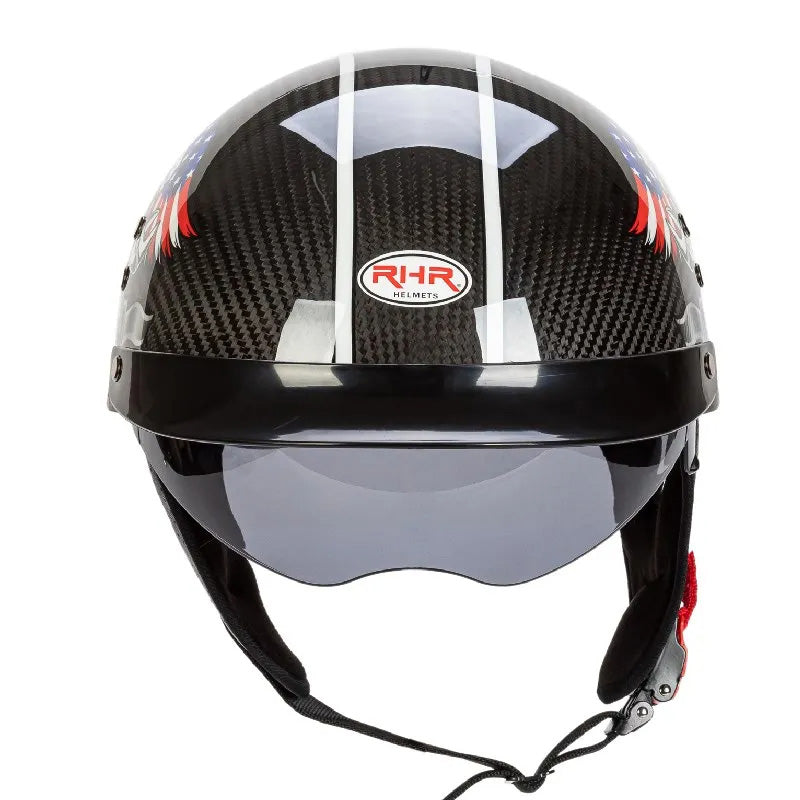 Men’s Half-Face Helmet Carbon Fiber Lightweight Retro Style 2