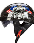 Men’s Half-Face Helmet Carbon Fiber Lightweight Retro Style 3