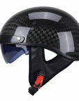Men’s Half-Face Helmet Carbon Fiber Lightweight Retro Style 8