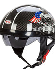 Men’s Half-Face Helmet Carbon Fiber Lightweight Retro Style 9