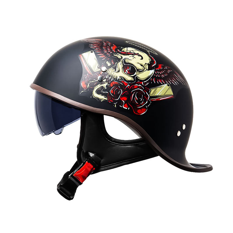 Men’s Half Helmet DOT Approved High-Strength ABS with UV Protection 4