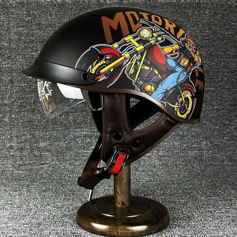Men’s Half Helmet Stylish Lightweight Microfiber 11