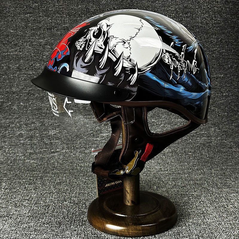 Men’s Half Helmet Stylish Lightweight Microfiber 12