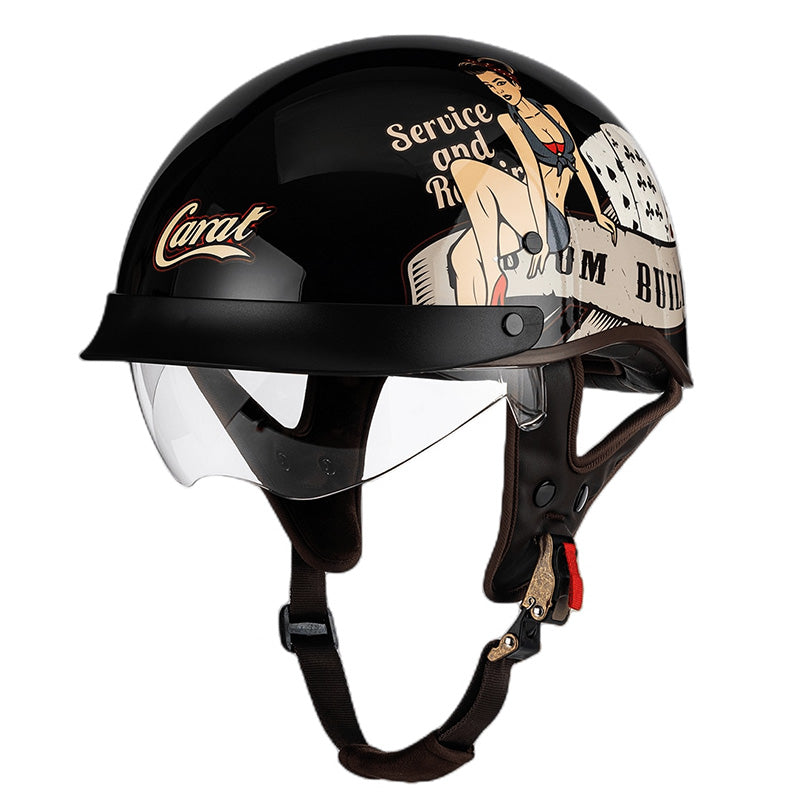 Men’s Half Helmet Stylish Lightweight Microfiber 8