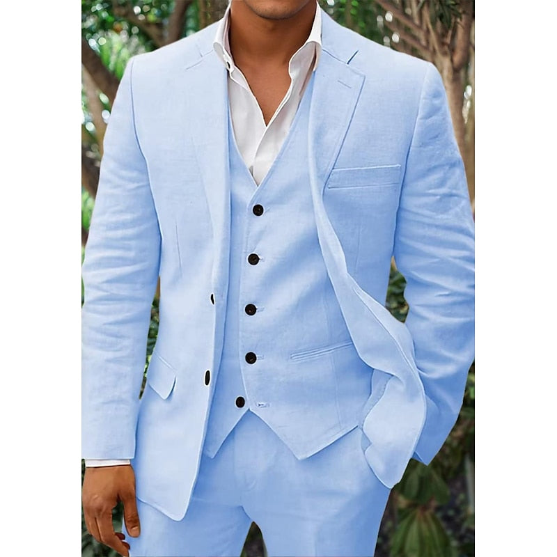 Men's Linen Blend Suit 0